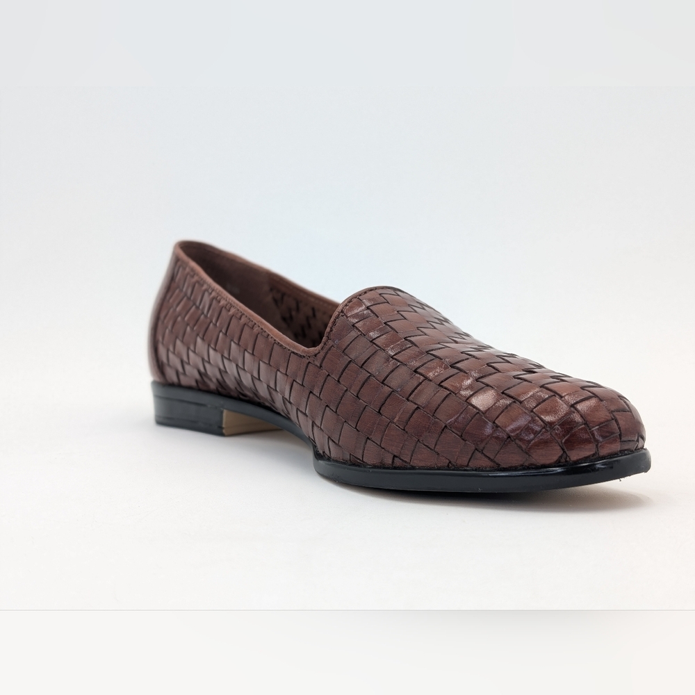 Trotters Women's US Size 8.5N / EU 39 Loafers Brown Woven Leather Uppers Flats - Picture 4 of 17